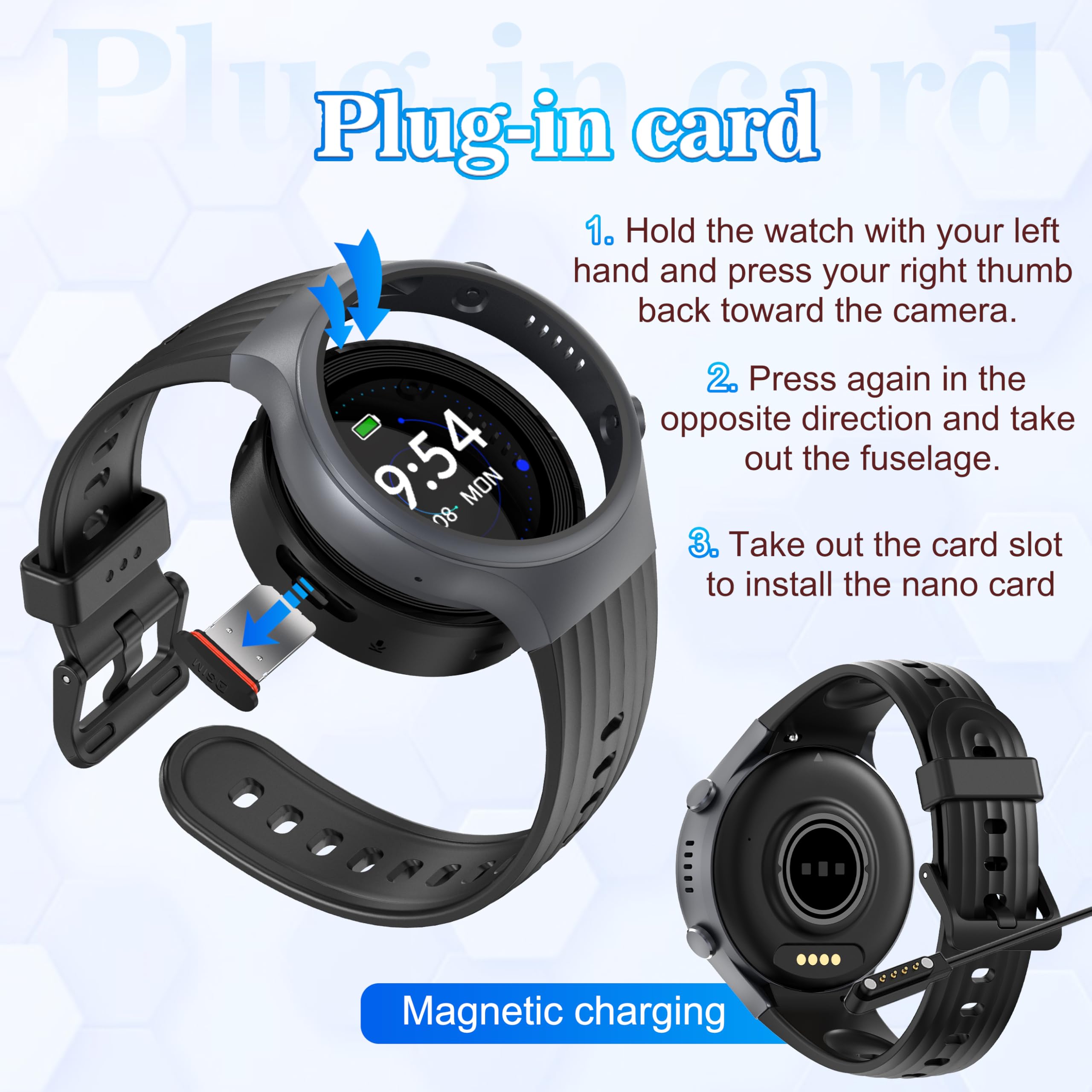 4G Reloj Inteligente Niño, Smartwatch Niños GPS y Llamadas Wifi Videollamadas, SOS, IP68, Chat de Voz, Modo Escuela, Pulsómetro,Despertador, Regalos para Niñas y Niños de 4 a 12 Años (Negro claro)