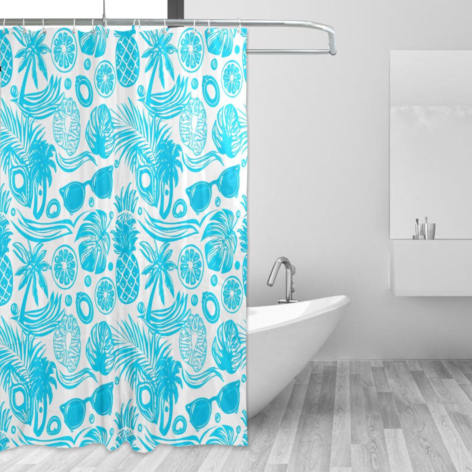 DUOBU Pineapples Shower Curtain Washable Waterproof Fabric Bath Curtain 60x72Inch Shower Curtains with Hooks for Bathroom Decor