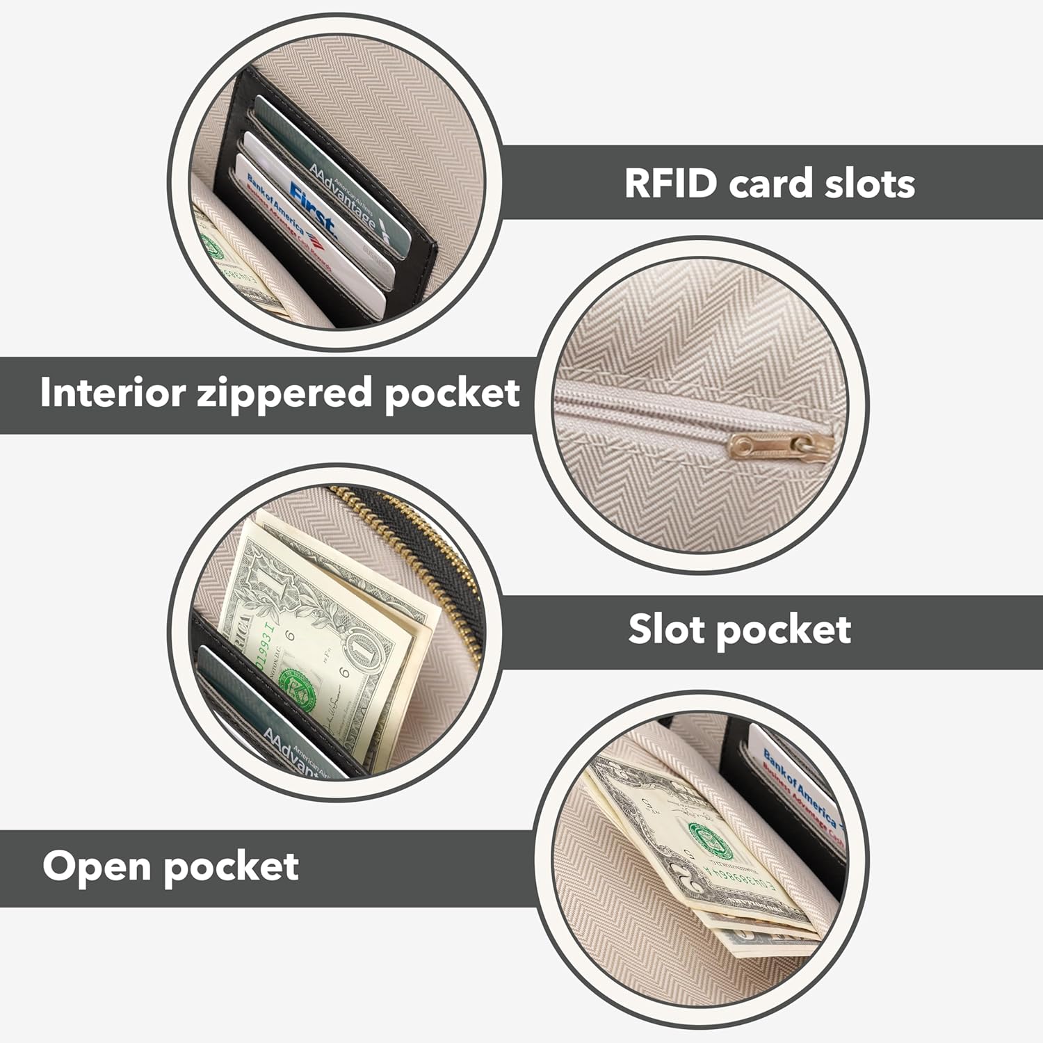 Yarnic Small Sling Bag for Women Men, Anti Theft RFID Cross body Purses,Vegan Pu Leather Chest Bag with Adjustable Strap for Travel Work (Black) - Image 8