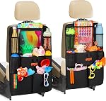 SURDOCA Backseat Organisateur de voiture,4th Gen Protecteur de siège arrière avec 11 Titulaire de la tablette de pouce, 8 Poches, Accessoires de rangement de voiture Siège arrière Organisateur pour enfants
