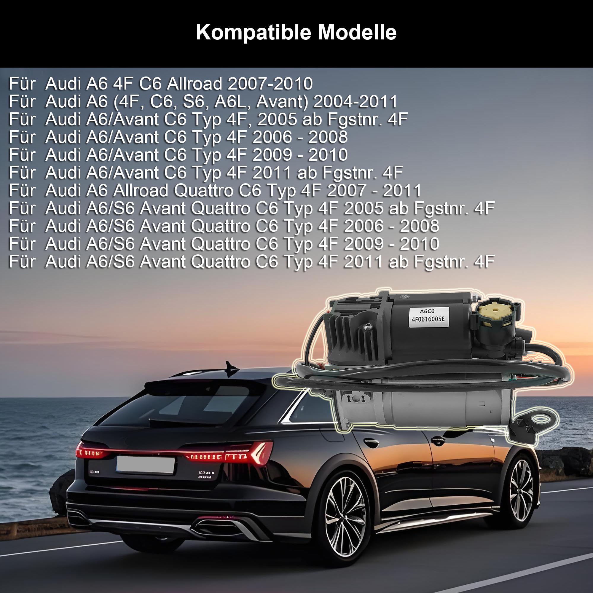 Luftfederung Kompressor 4F0616005B für Audi A6 S6 Avant C6 4B 4F Allroad Quattro 2004-2011