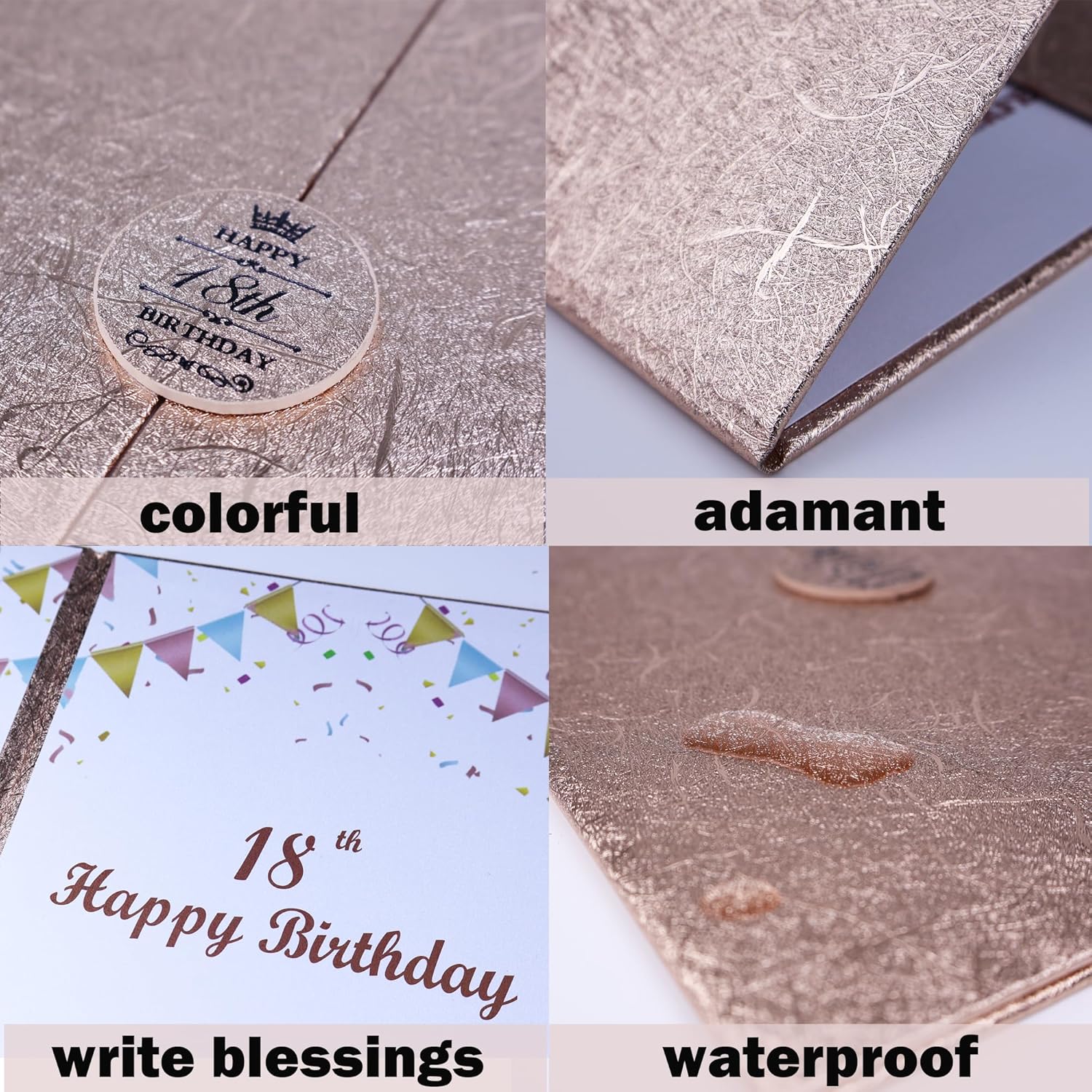 Large 18th Birthday Card, Happy Birthday GuestBook Alternative, Pink Happy Birthday Guest Signature Book, Jumbo 18th Birthday Greeting Card for Girls Women, Birthday Gifts Decorations - Image 3