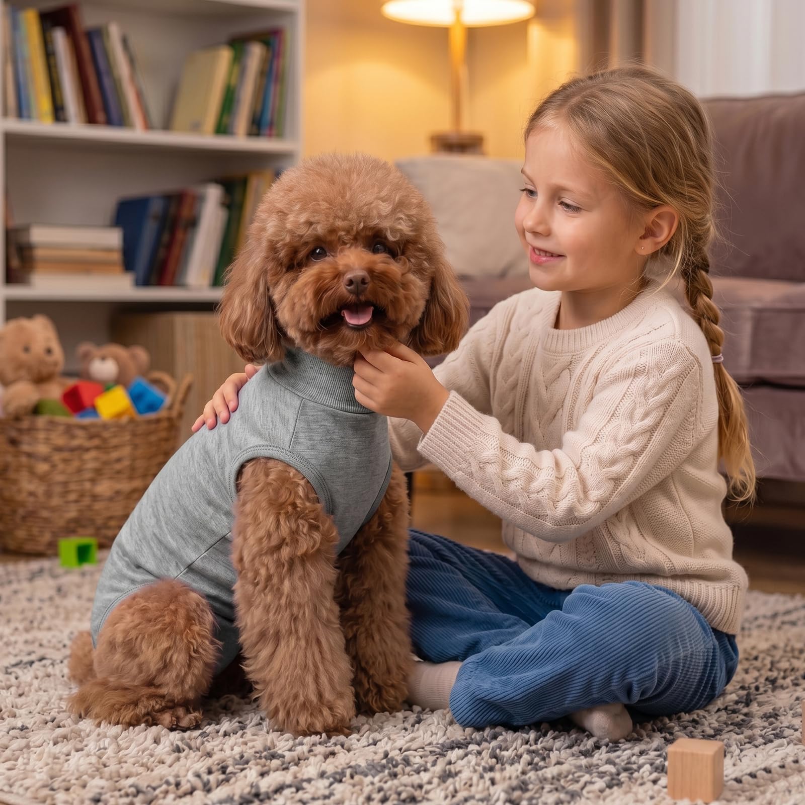 FEimaX Traje de Recuperación para Perros Después de la Cirugía Body Postoperatorio Perro Protector de Heridas Abdominales Chaleco de Recuperación Quirúrgica para Perros Gatos Machos y Hembras