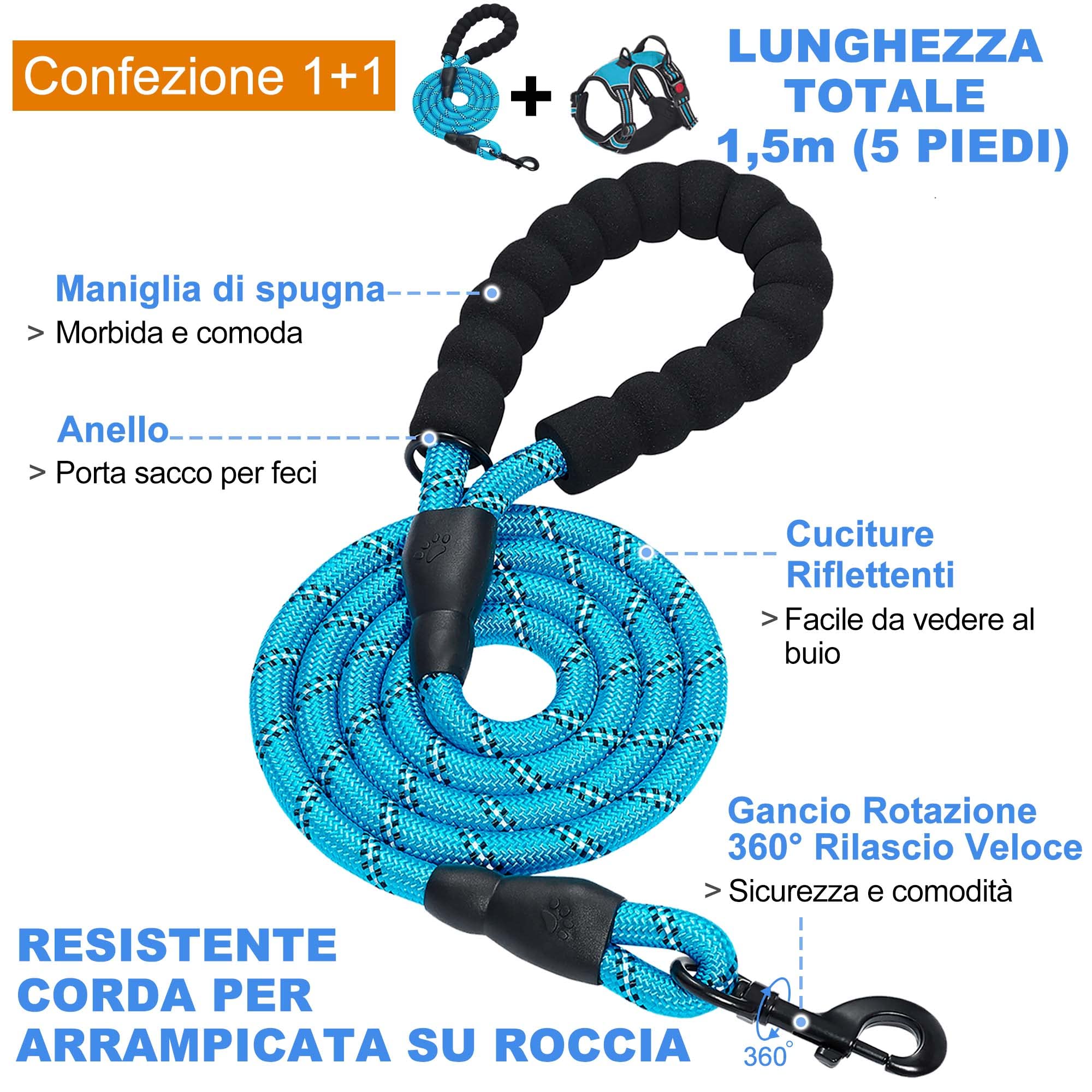haapaw Pettorina per cani di taglia media regolabile riflettente Oxford Controllo Facile Con Guinzaglio Libero e Resistente Per Cani Grandi