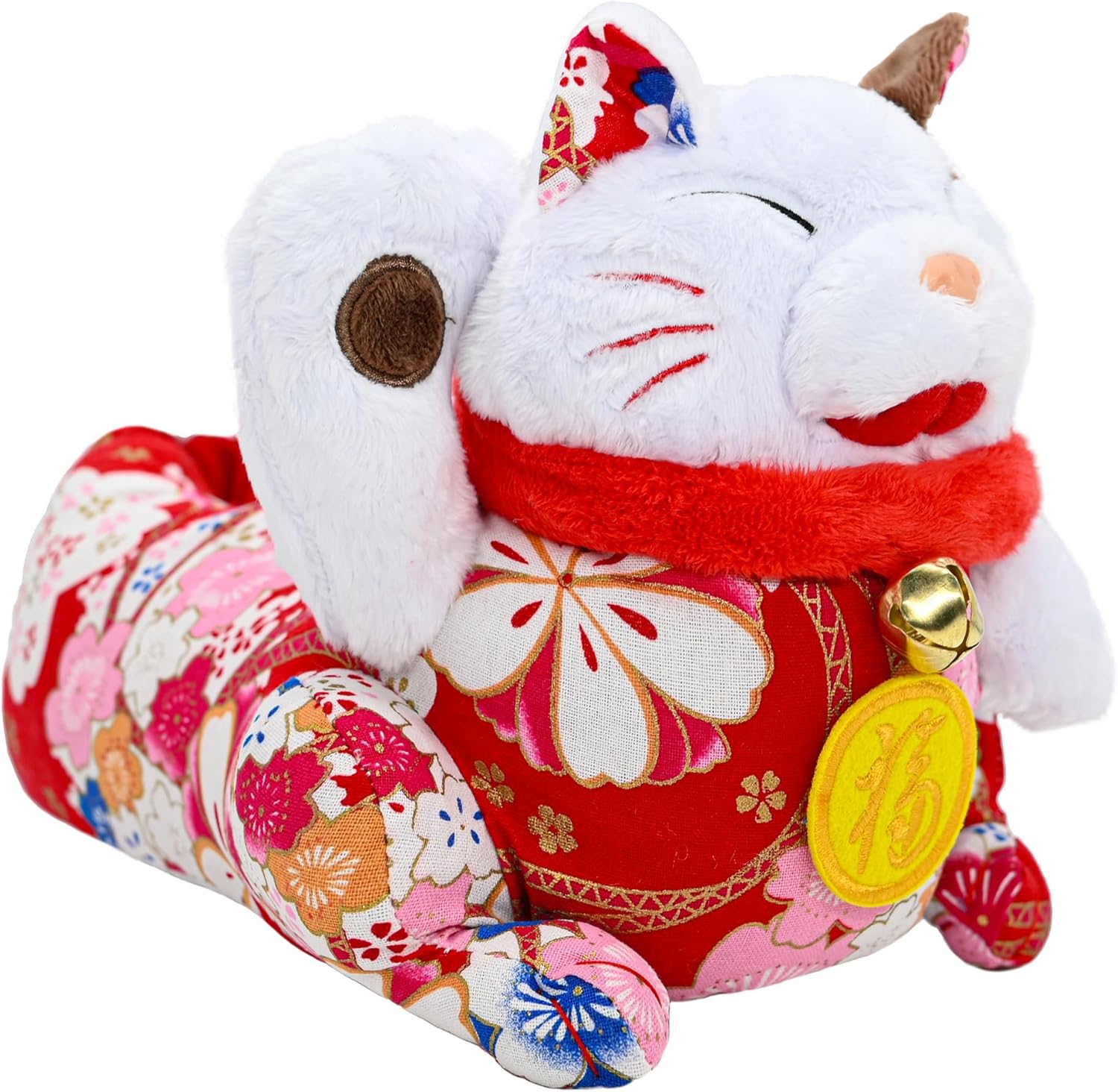 Onmygogo Indoor Fuzzy Fortune Cat Plush Slippers for Women Men Adult, Warm Winter House Slipper