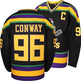 Charlie Conway #96 Mighty Ducks Adam Banks #99 Movie Ice Hockey Jersey