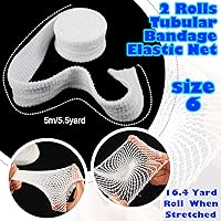 Vista 2 de 2 rollos de vendaje tubular de red elástica para heridas, retenedor de vendaje elástico, vendaje tubular de gasa elástica para heridas, brazo, sin