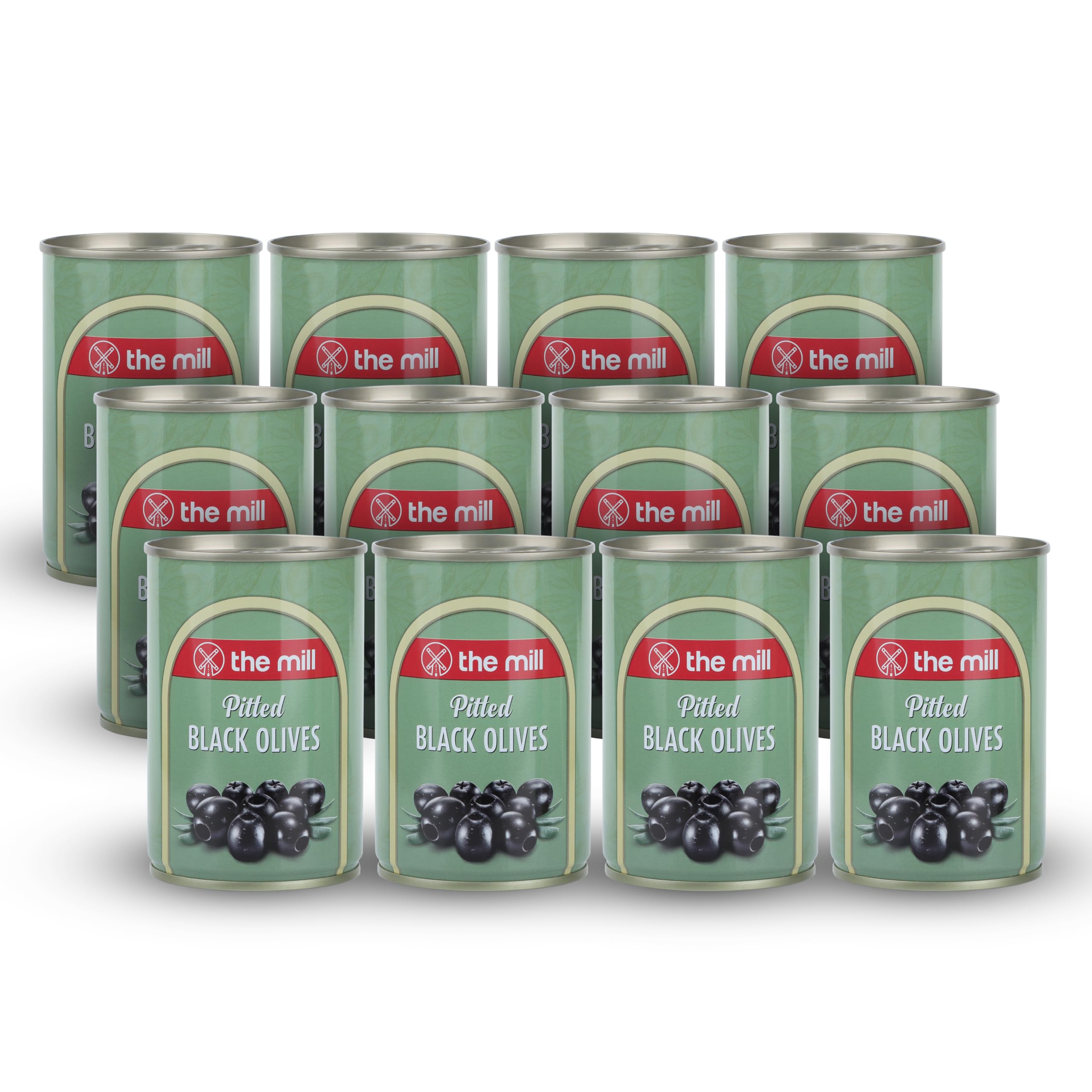 The Mill Çekirdeksiz Siyah Zeytin Teneke (12'li Paket) - Süzme Ağırlık: 100 g - 361-400 adet/kg - Çekirdeksiz - Salamura - Kuzey Ege Bölgesi Zeytinleri - Vitamin ve Antioksidanca Zengin
