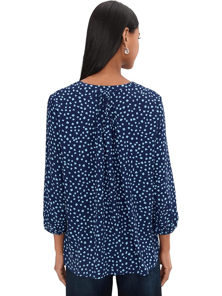 Navy NYDJ Pintuck Blouse