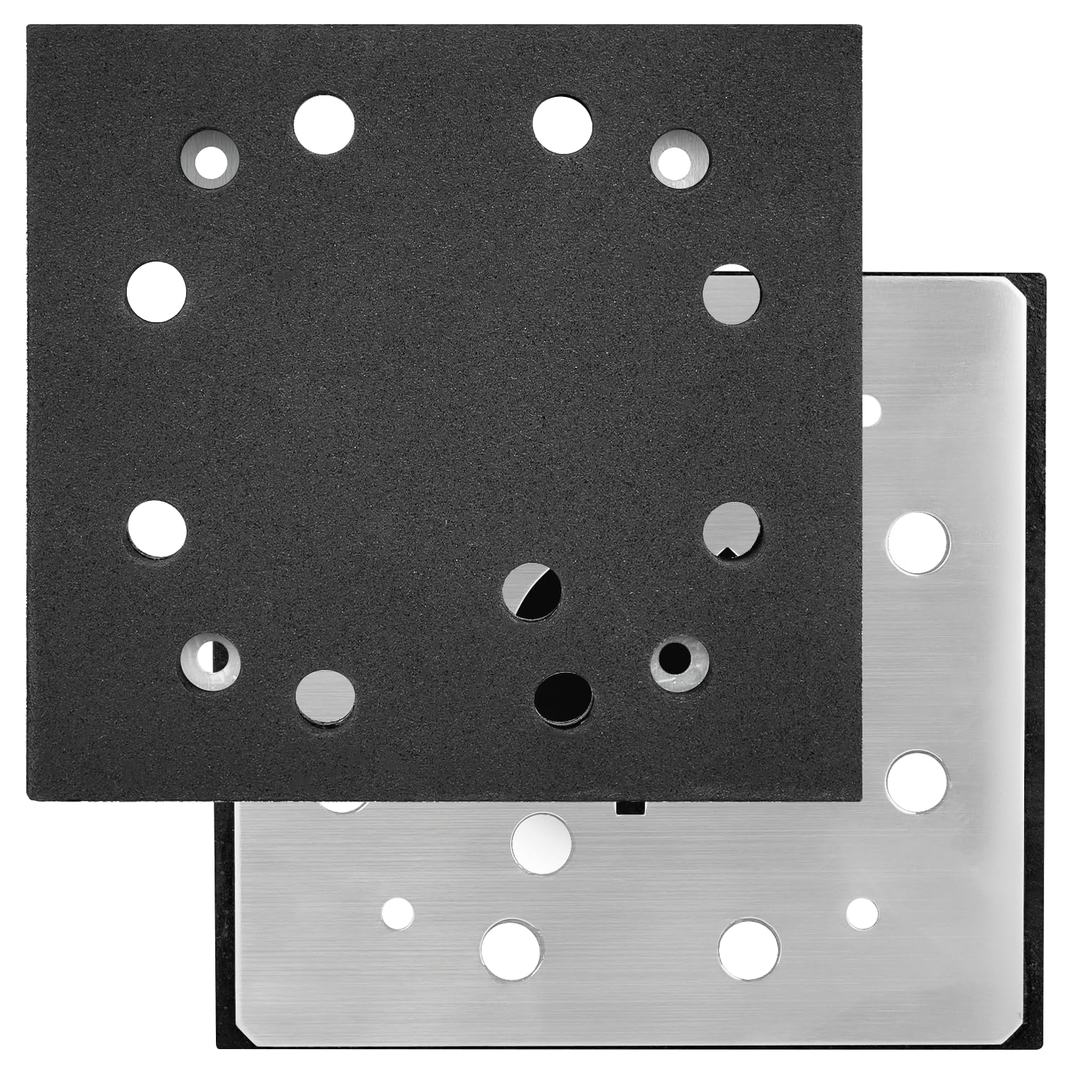 HASMX 2-Pack 1/4" Sheet 8 Hole Stick Square Sanding Backing Plate Replacement Sander Pad for Porter Cable Models 340 342 380 D26411