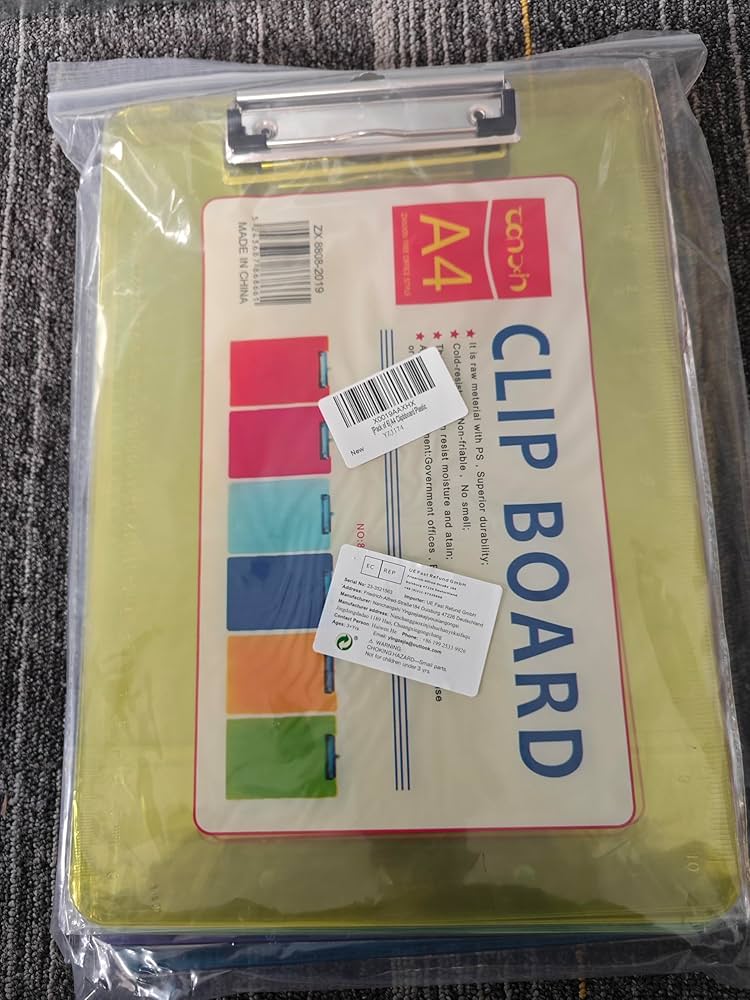 Amazon | KAHEIGN A4透明プラスチッククリップボード 6個入り 6