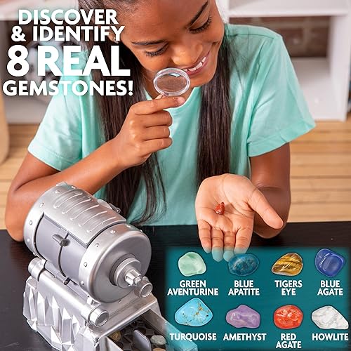 Miniatura 5 de The Young Scientists Club Tesoros de piedras preciosas, despega y pule tus propias piedras preciosas, vaso de roca de bricolaje, recoge e identifica