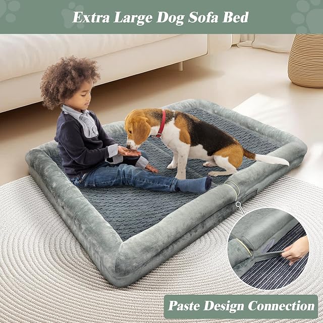Foto 5 de 7 de MODCART Cama ortopédica para perros grandes, cama extragrande de espuma viscoelástica con diseño adhesivo