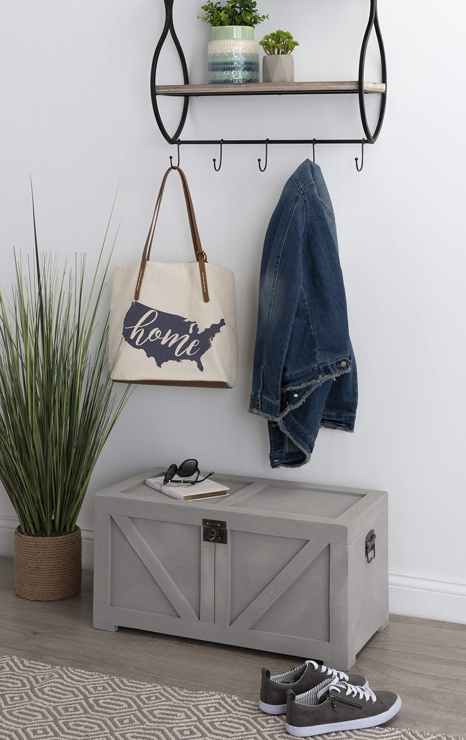 Kate and Laurel Cates Classic Farmhouse Small Wooden Storage Chest