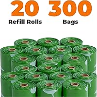 Vista 164 de Best Pet Supplies - Bolsas para limpieza de excremento de perro, rollo de repuesto, uso en exteriores, a prueba de fugas y desgarros, plástico