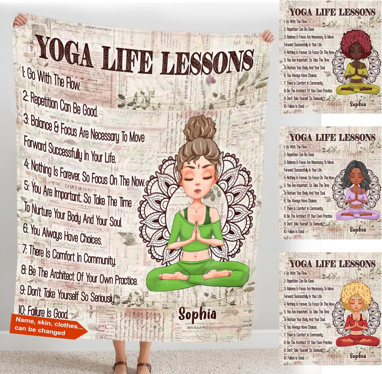 DIZZY Custom Chakra Yoga Blanket, Chakra Blanket Chakra Meditation Tapestry Fleece