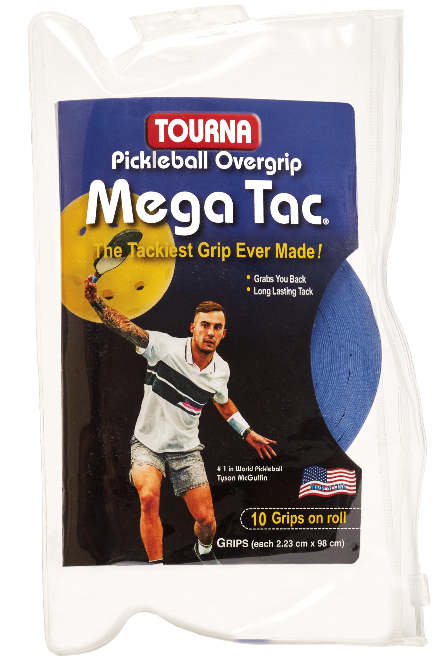 Overgrip Tourna Mega Tac - Confezione Da 10 Pezzi, Extra Aderente E Resistente, Colore Blu - Foto 13