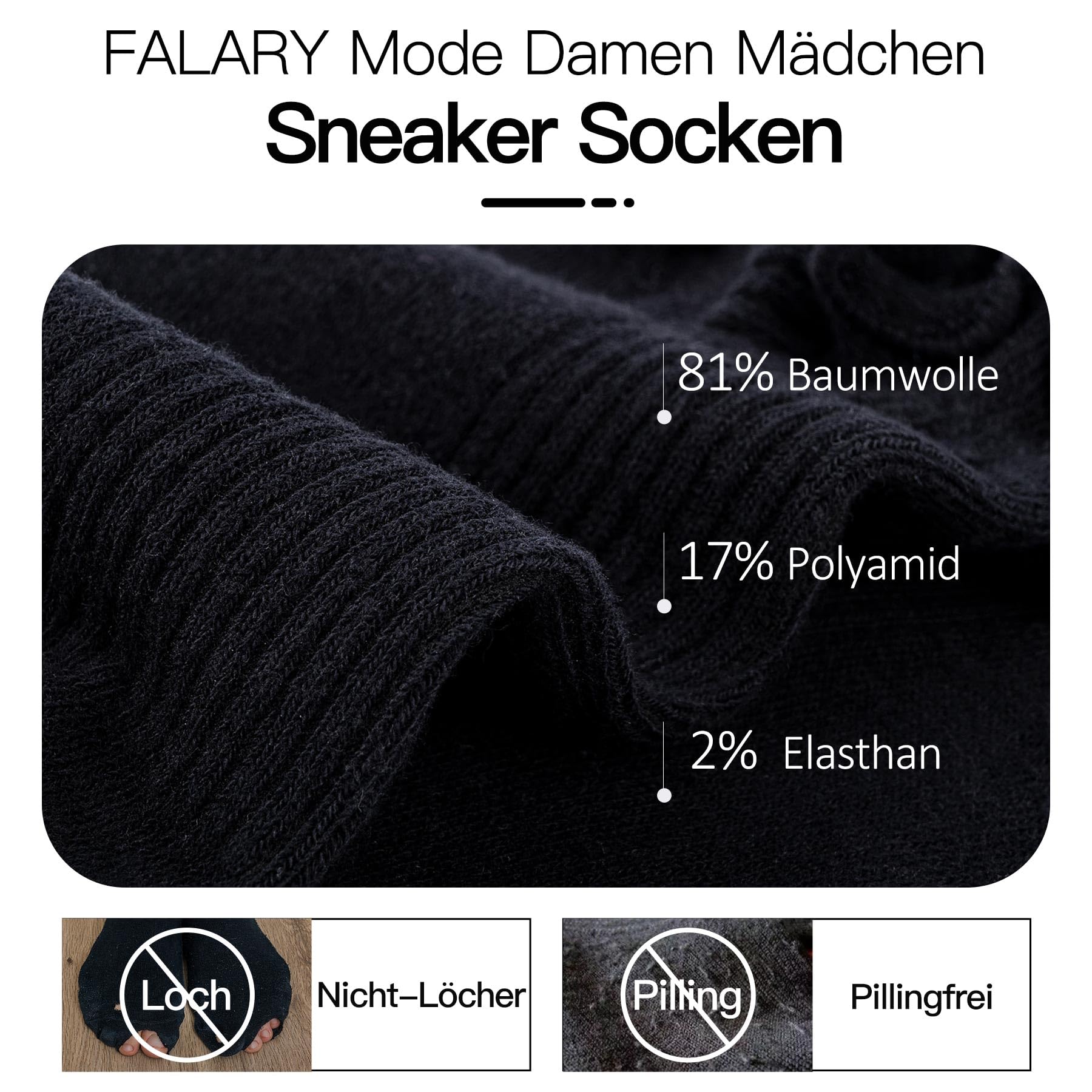 FALARY 10 Paar Sneaker Socken Damen 35-38 39-42 Kurzesocken Sportsocken Sneakersocken Damen Bunte mit Streifen und Punkten