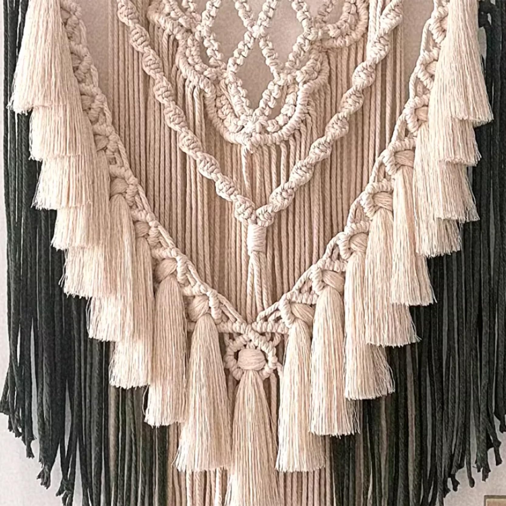 Ręcznie wykonany makramowy gobelin ścienny, boho, sztuka, tkana dekoracja do domu i zagłówka
