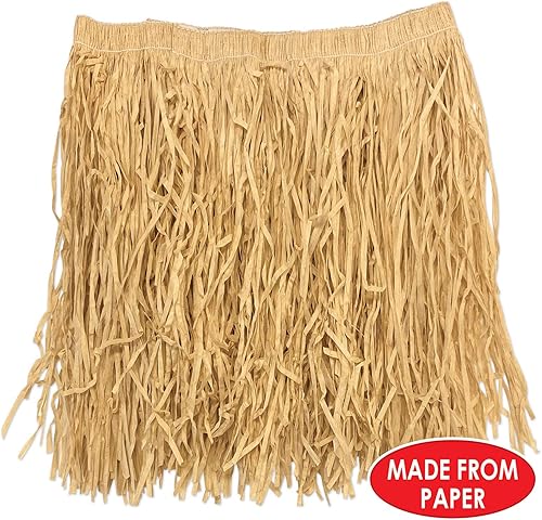 Miniatura 5 de Beistle Paquete de 2 mini faldas hula para adultos, accesorios de disfraz hawaiano y atuendo temático tropical, mini atuendo de hierba Luau de papel