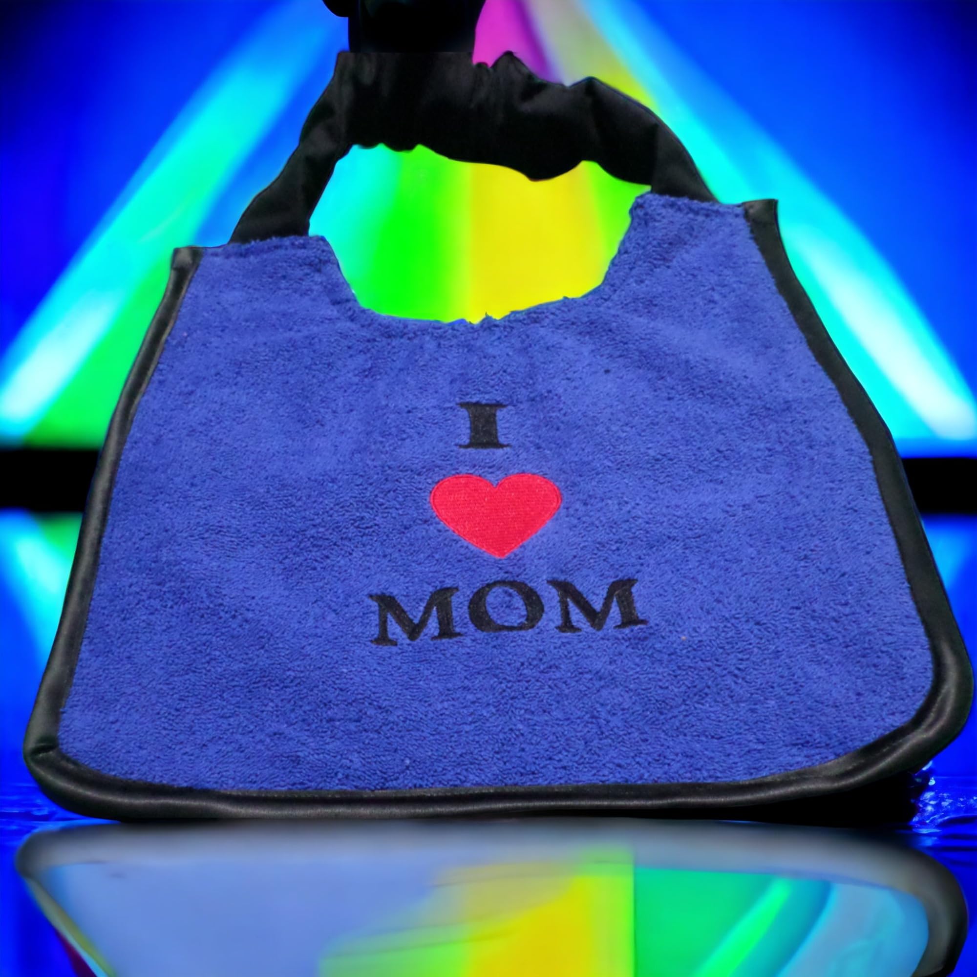 Pettorina personalizzata per cani che sbavano - I Love Mom - materiale impermeabile di alta qualità - laccetto da collo super confortevole e regolabile - cane Terranova, San Bernardo - elegante