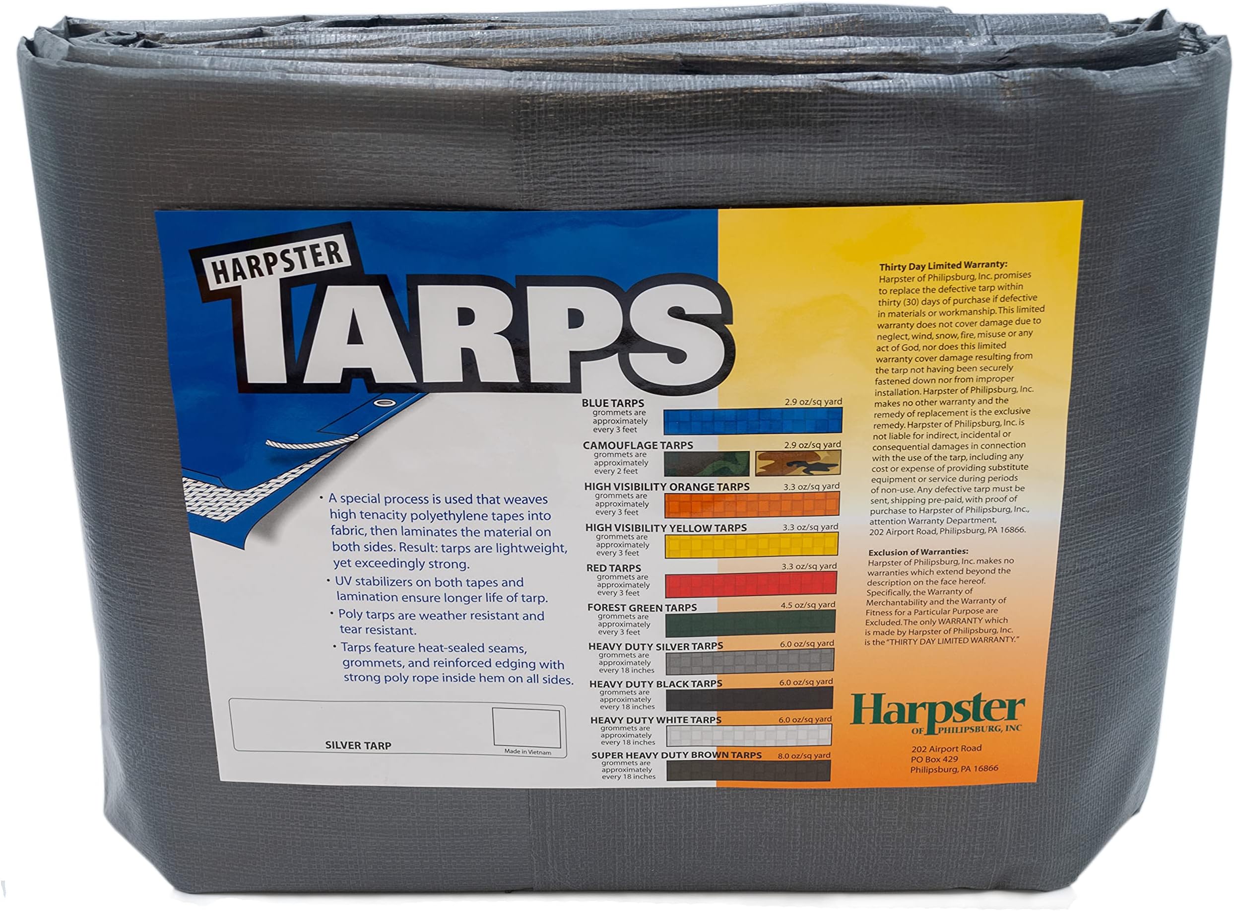 Heavy Duty Silver Tarp 6 OZ., 24'x36'