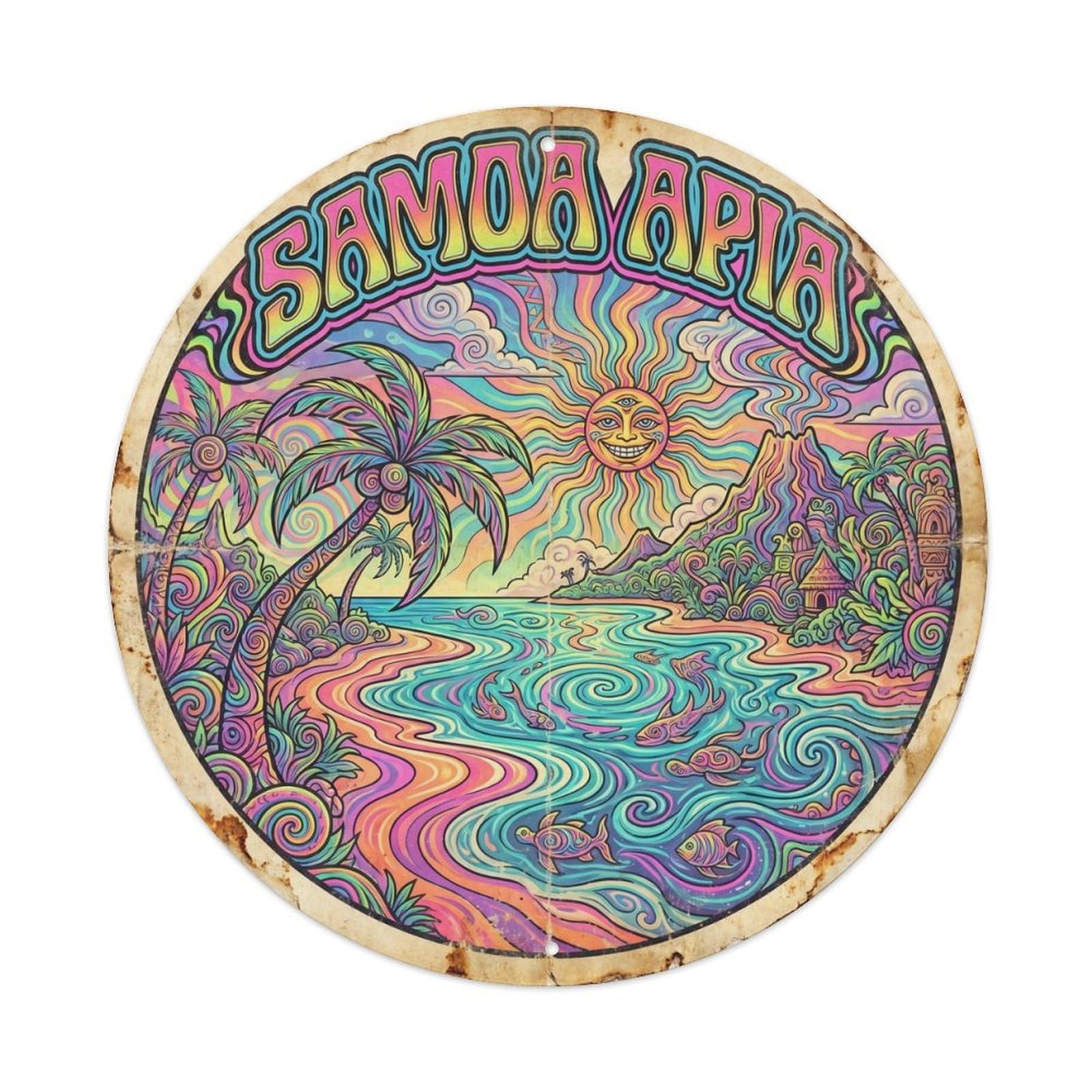 Samoa Apia Lagoon South Pacific Island Travel Metal Tin Sign