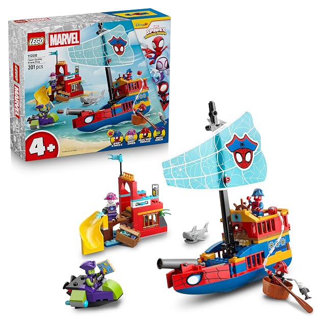 LEGO - Marvel Barco Pirata del Equipo Spidey - Juego de Superhéroe
