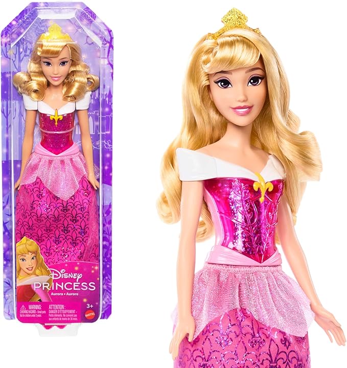 Mattel Disney Princess Aurora Muñeca princesa película La bella durmiente, juguete +3 años (HLW09)