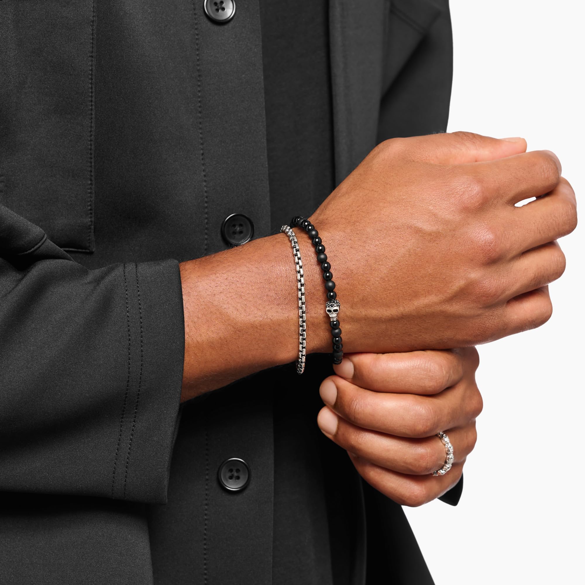 Thomas Sabo Bracelet Talisman Crâne Recyclé Argent 925 Recyclé 19,00 cm A2185-705-11-L17