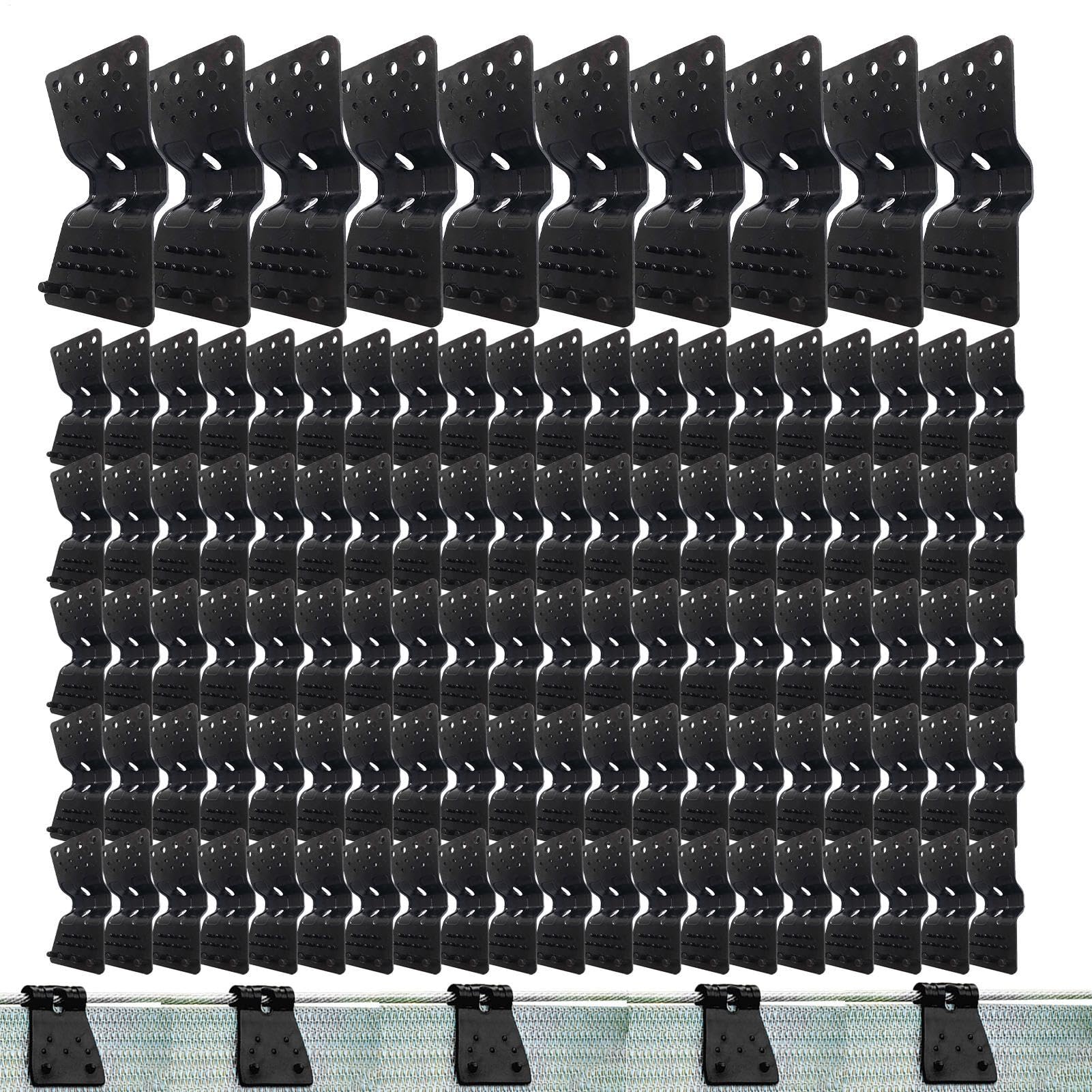 Clips d'ombrage et pinces de fixation pour bâche de serre ou filet de protection solaire