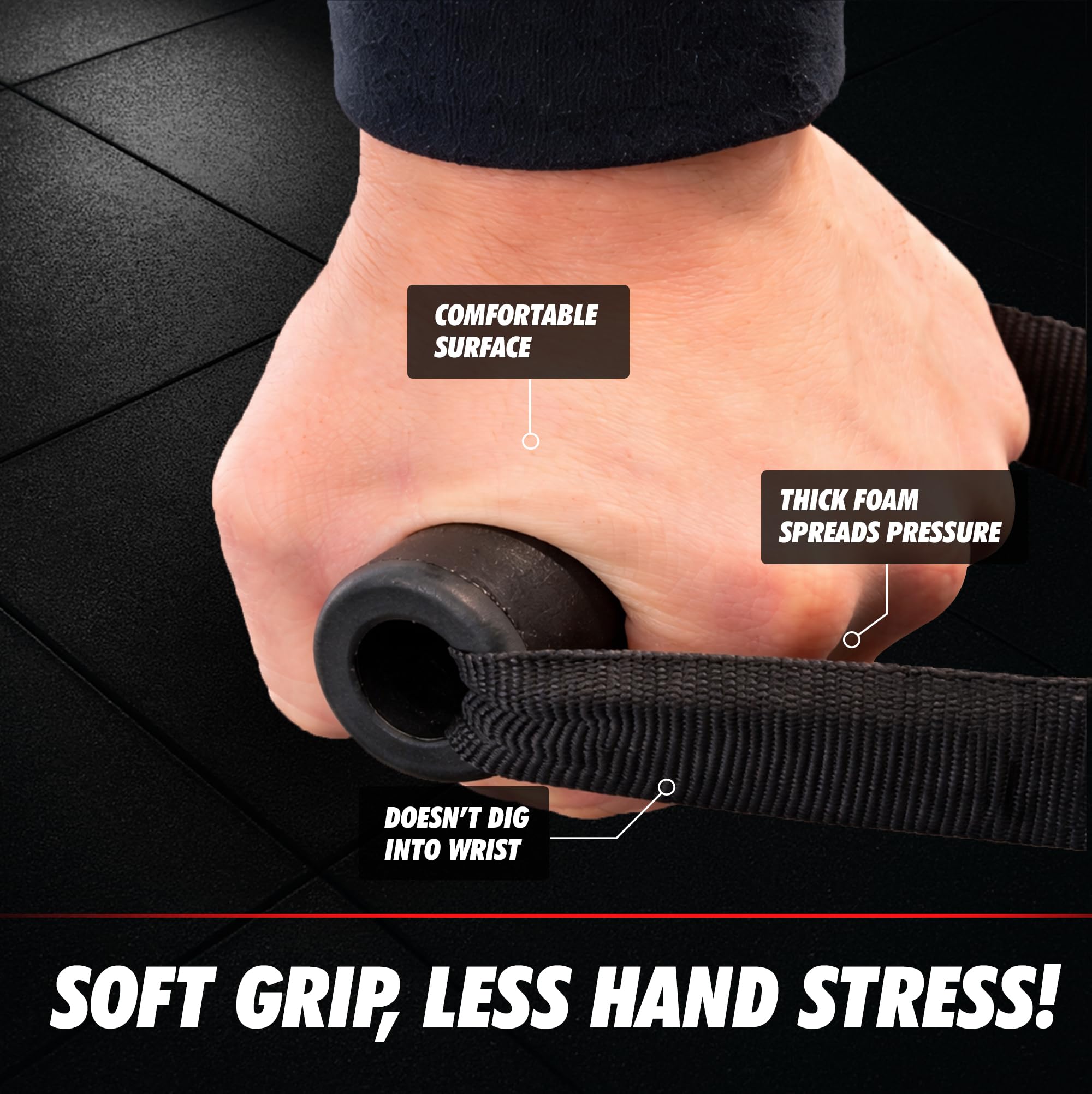 Lankai Lot De 5 Poignées De Tirage Musculation En Silicone Noir – Poignées Antidérapantes Pour Poulie, Câble Ou Bande De Résistance