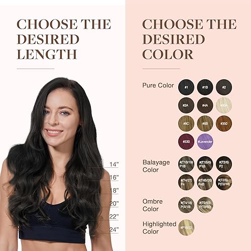Miniatura 9 de GOO GOO - Extensiones de cabello humano con clip color negro azabache de 22pulgadas, 7 piezas de 4.23oz, extensiones de cabello humano Remy liso y