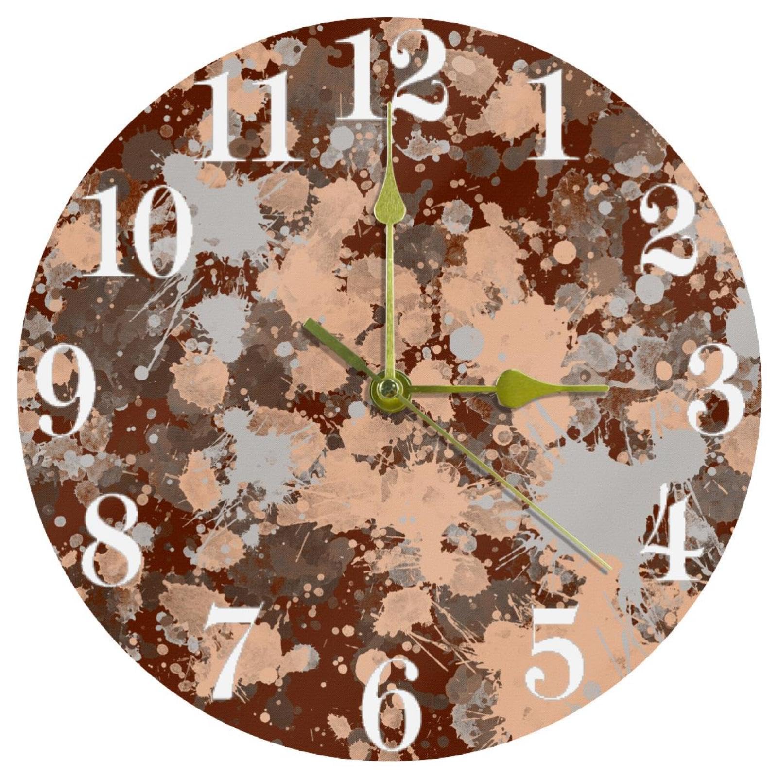 Horloge murale quartz design orange et gris aux finitions soignées