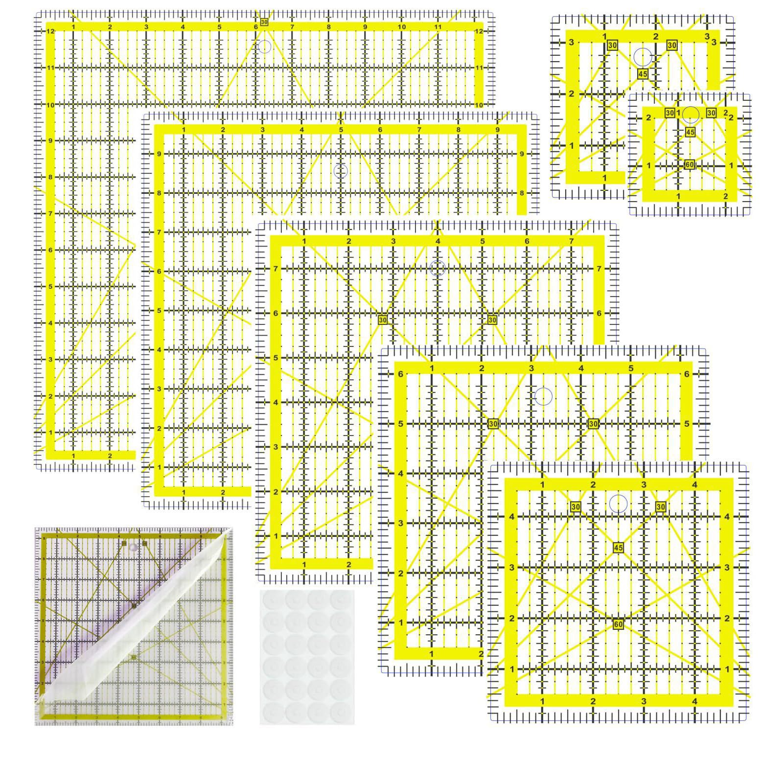 6 piezas regla de costura acrílica transparente plantilla acolchada tela corte costura patchwork herramienta