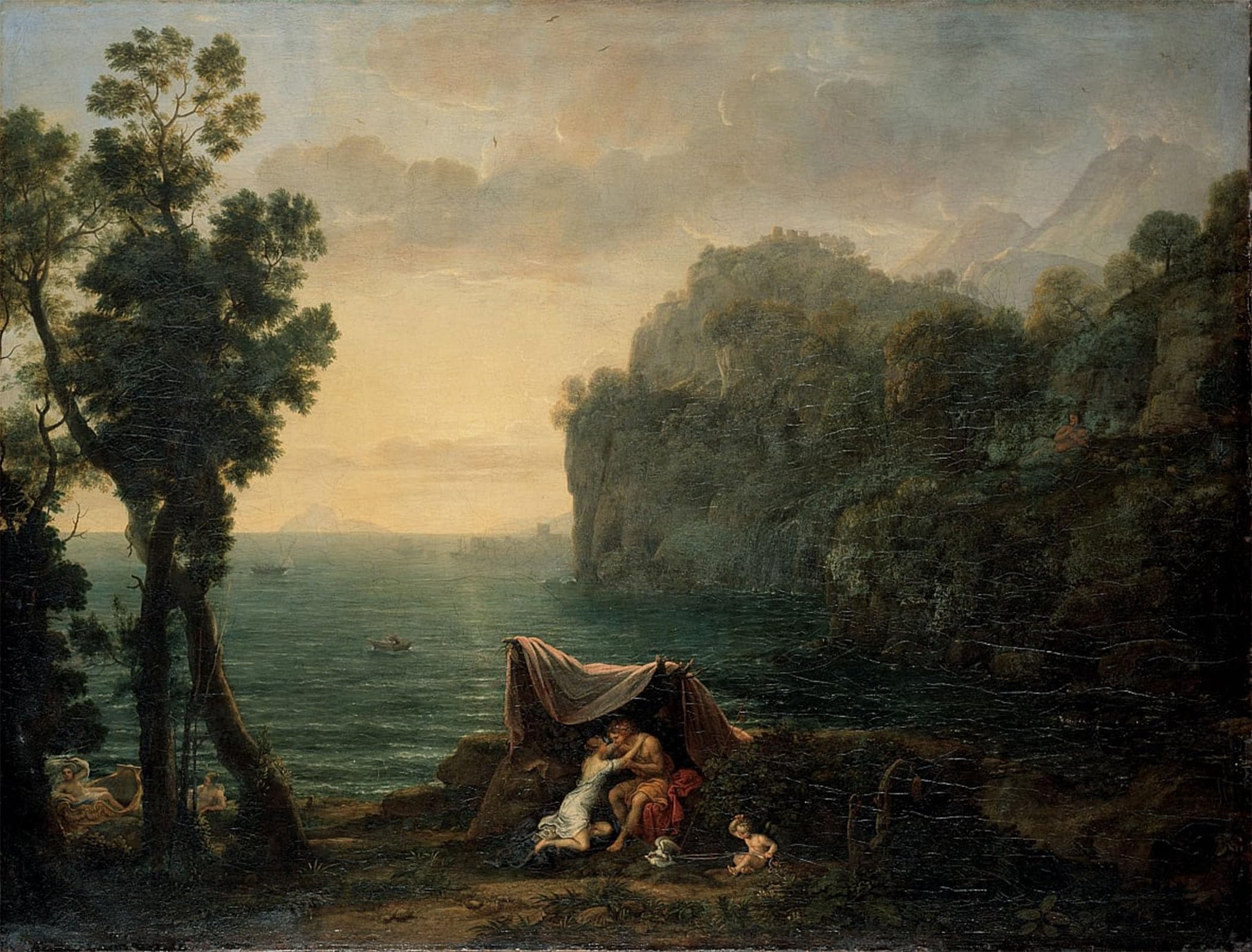 ARTXLXXBN Famous Art Print Poster Vintage Wall Art Landscape with Acis and Galatea by Claude Lorrain Canvas Art Poster for Home Decor 60x90cm