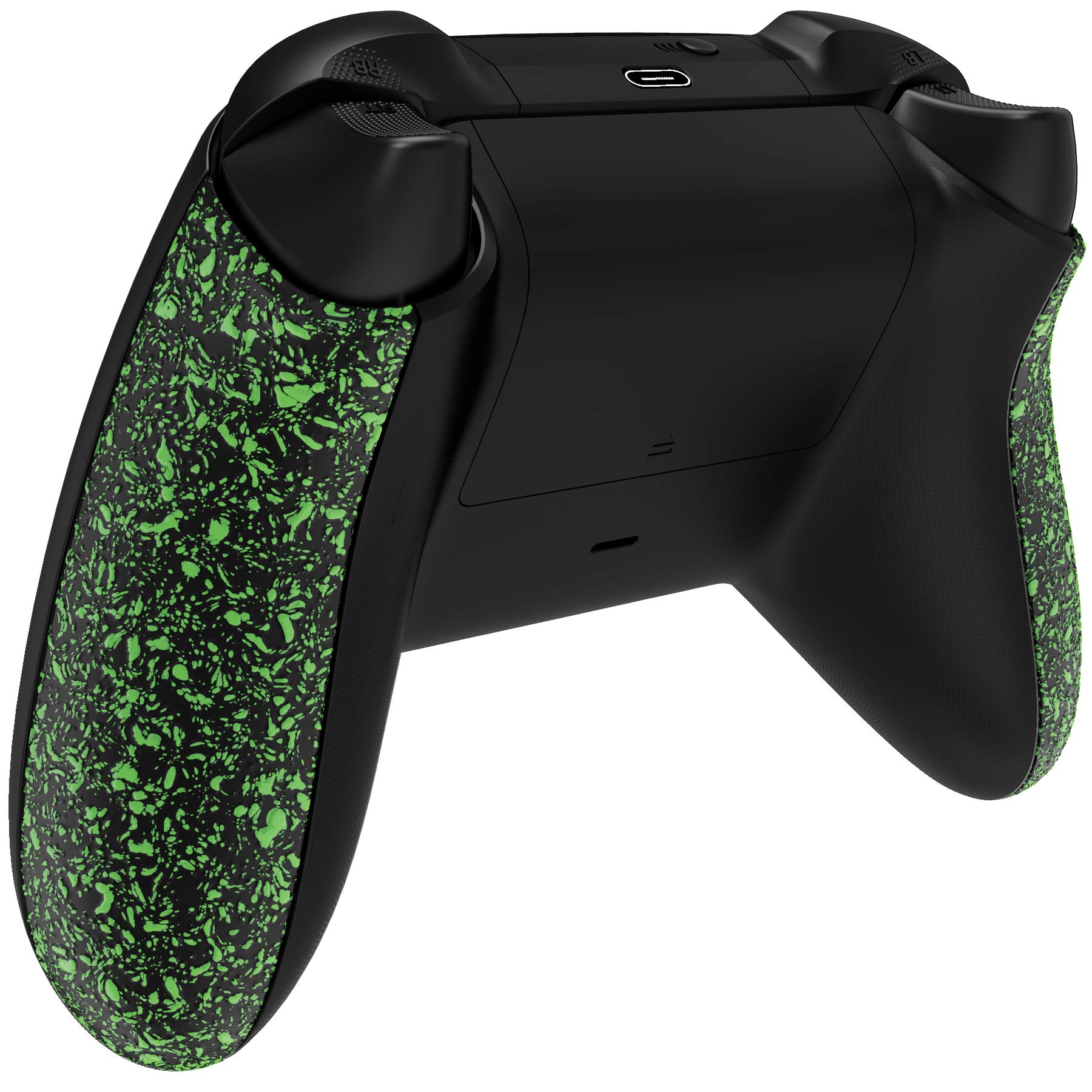 eXtremeRate Carcasa de Grip para Xbox Series X S Mando Asa Izquierda Derecha Empuñadura Antideslizante 3D Mango para Xbox Series S X Control-No Incluye Mando(Salpicaduras Verdes)