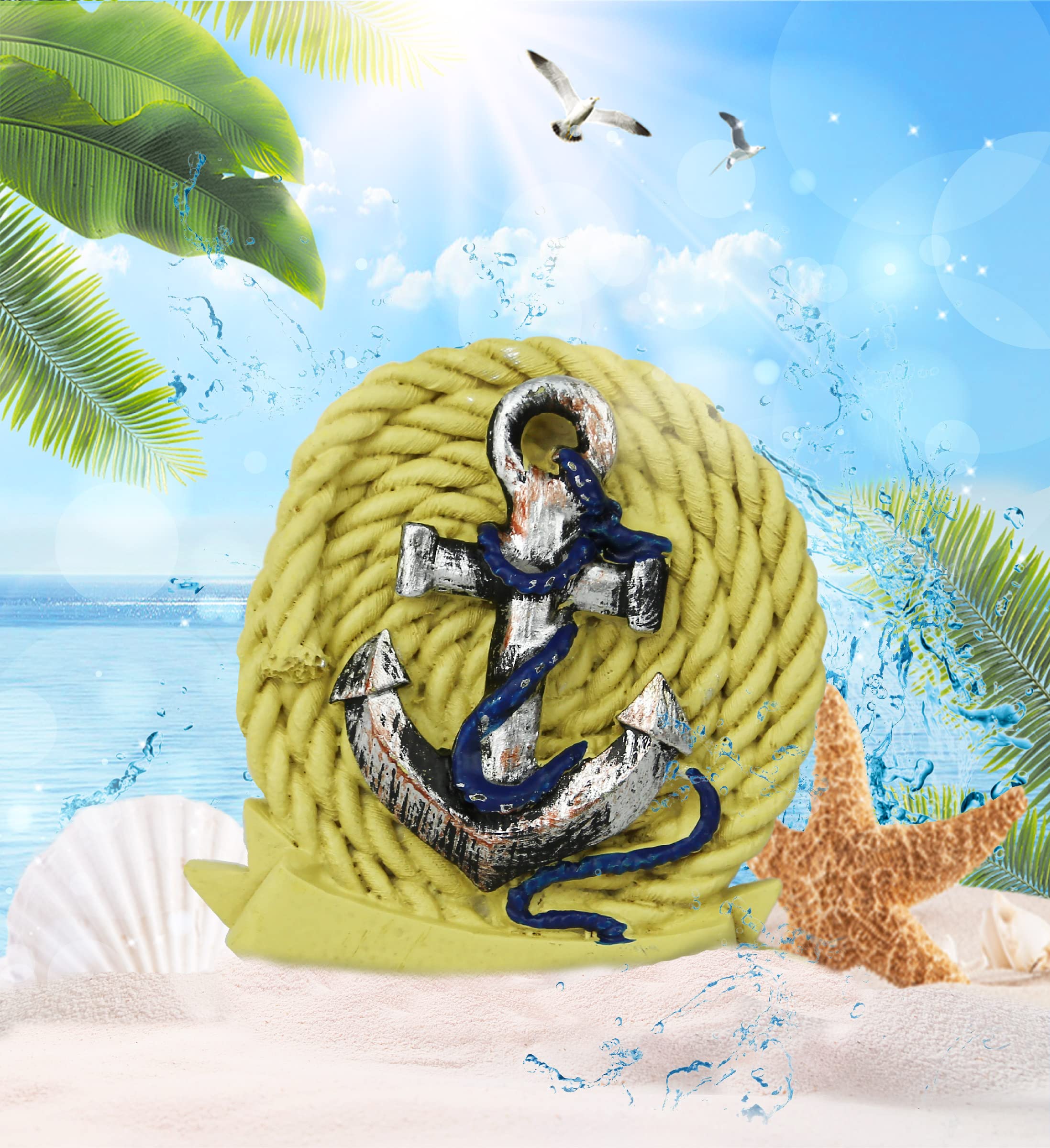 Puzzled 7570 Rope with Anchor Nautical Sign Magnet, 5, White