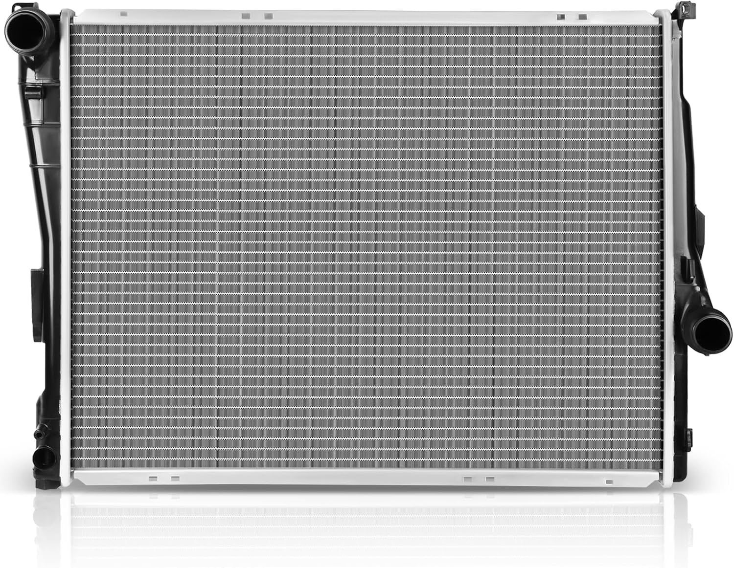 SCITOO Engine Coolant Aluminum Radiator Assembly for 2001-2005 for 320i 2.2L 2000 for 323Ci 2.5L 2000 for 323i 2.5L 1999 for 323is 2.5L 2001-2005 for 325Ci 2.5L 2001-2005 for 325i 2.5L; Replace: 2636