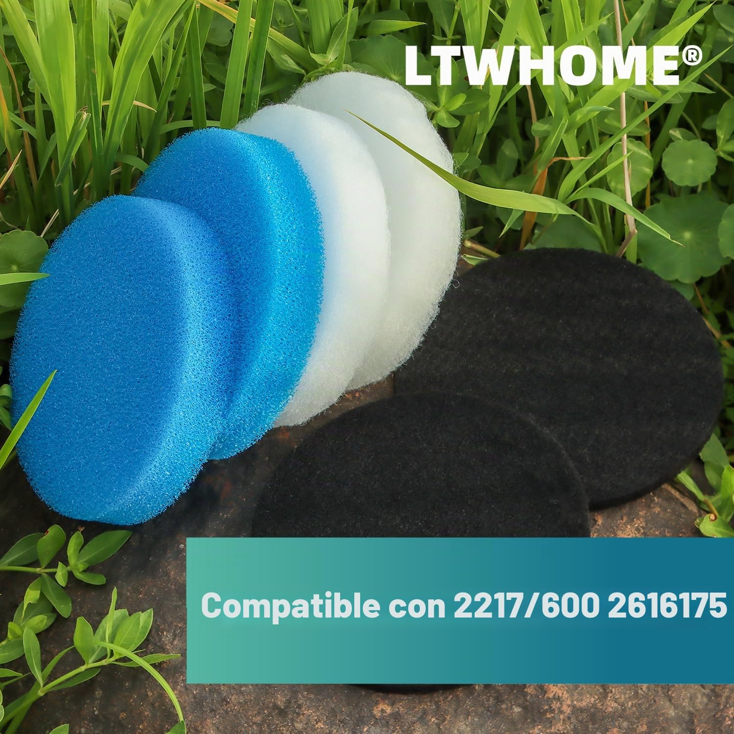 Filtros de carbón, filtros gruesos y almohadillas de filtro fino serie compatibles con Eheim Classic 2217/600 2616175 (paquete de 24)