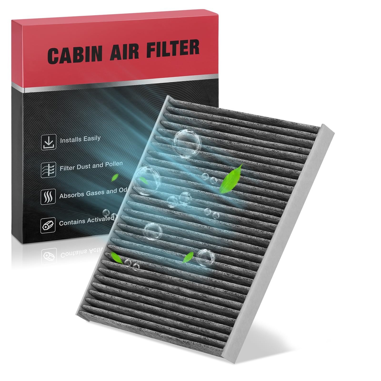 BDFHYK Cabin Air Filter with Activated Carbon Compatible with Jeep Wrangler 2018 2019 2020 2021 2022 2023, Gladiator 2020 2021, Replace# CF12450, 68301863AAGlobal Recycled StandardGlobal Recycled StandardGlobal Recycled Standard