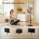 Roulement TV Support pour les téléviseurs 13-43", 33 lbs, Noir TV chariot, portrait ou rotation du paysage, boîte de rangement réglable et étagère, VESA jusqu'à 200x200