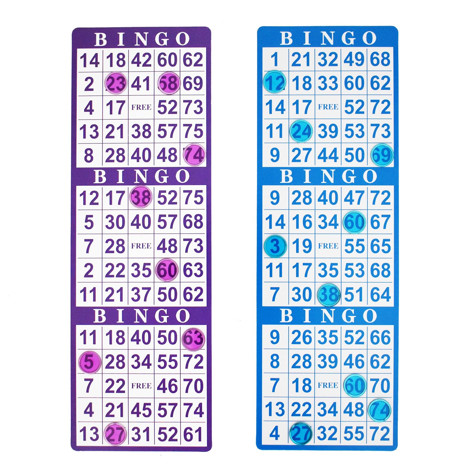 Amazon.co.jp: Yuanhe ビンゴゲームカード 3枚 100枚 ミックス