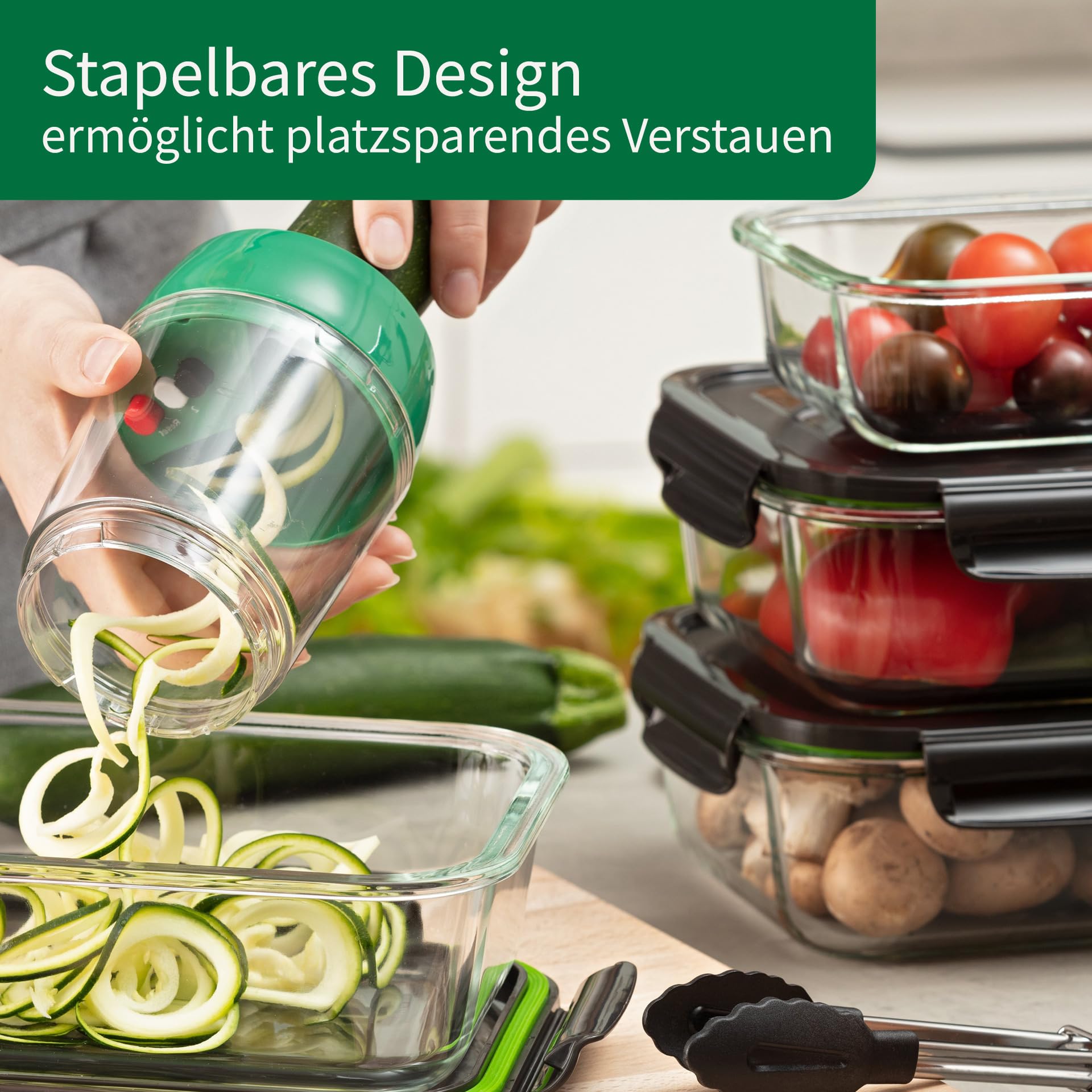 FACKELMANN Chefkoch 8er Set Vorratsdosen – Ideal für Mealprep – 1050ml Borosit-Glas mit Kunststoffdeckel – Mikrowellen- & ofengeeignet – Auslaufsicher und luftdicht
