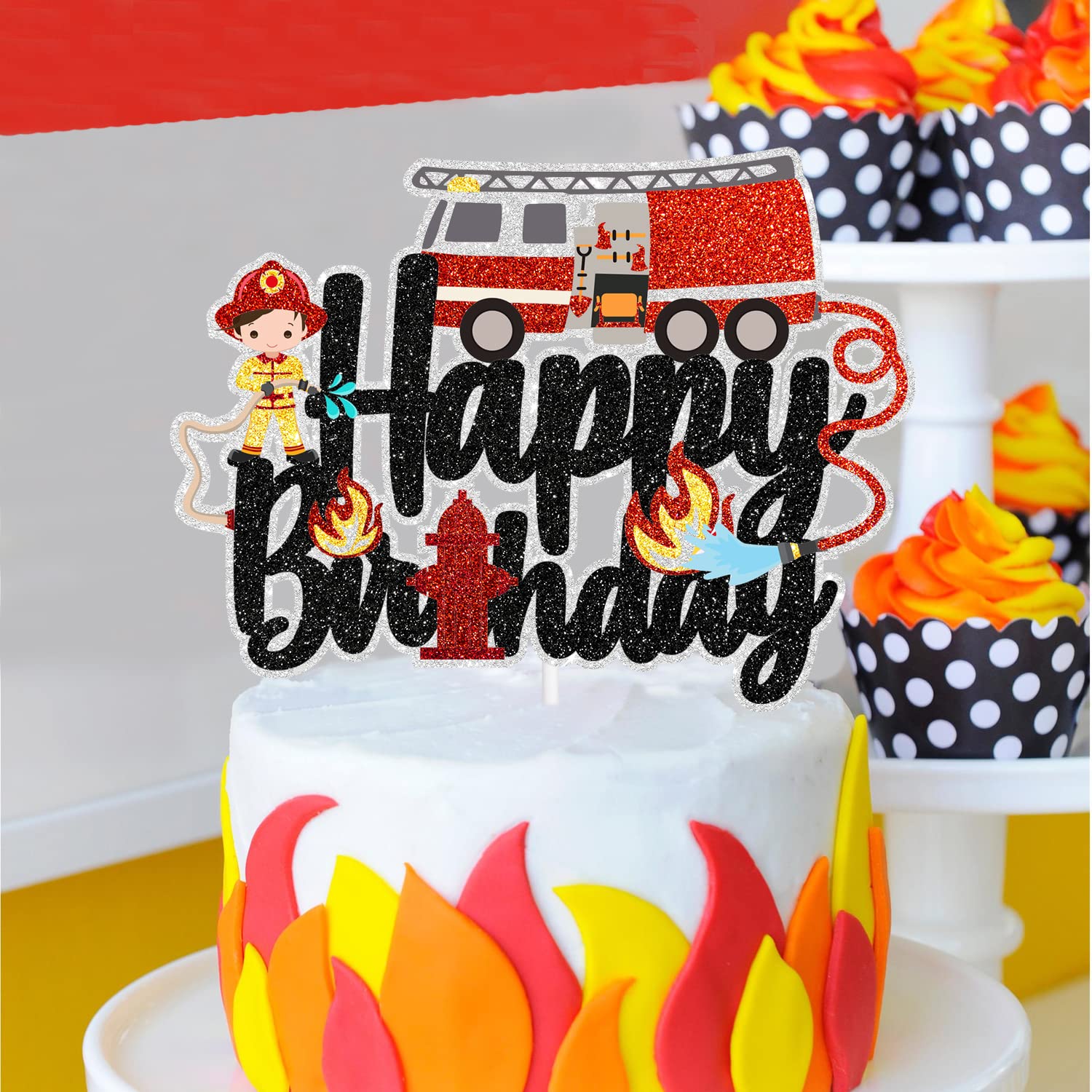 Adornos Comestibles Para Tartas Con Forma De Camión De Bomberos