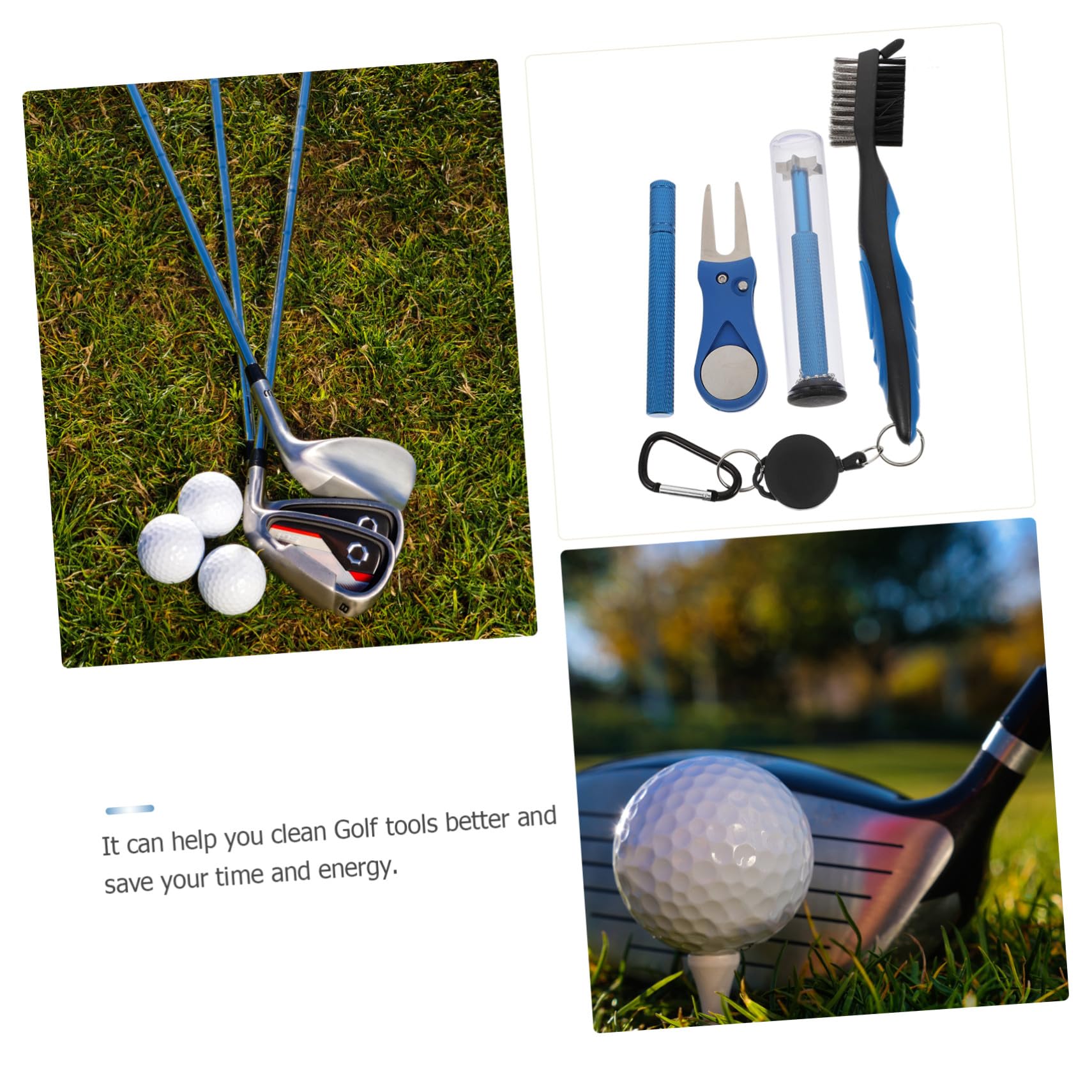BESPORTBLE 5 Sets Golfreinigung Golfzubehör Reinigungsmittelset Edelstahlset Golfreinigungszubehör Geschenkset Pick-Putting-Becherbürste Rillenreiniger Doppelseitige Bürste Nylon