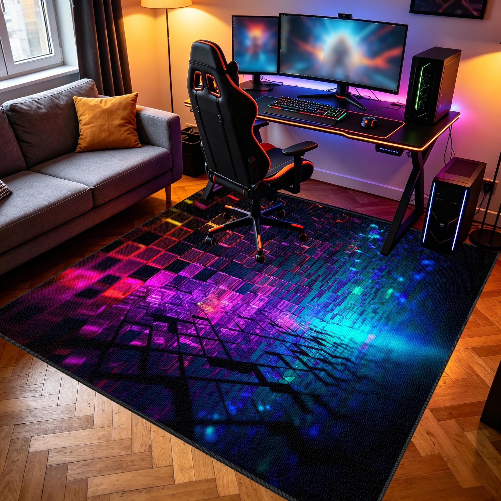 Dywan gamingowy dla chłopców, 90 x 150 cm, antypoślizgowy, chodnik dla graczy, do pokoju młodzieżowego, pod komputer, dla nastolatków, dzieci, do salonu
