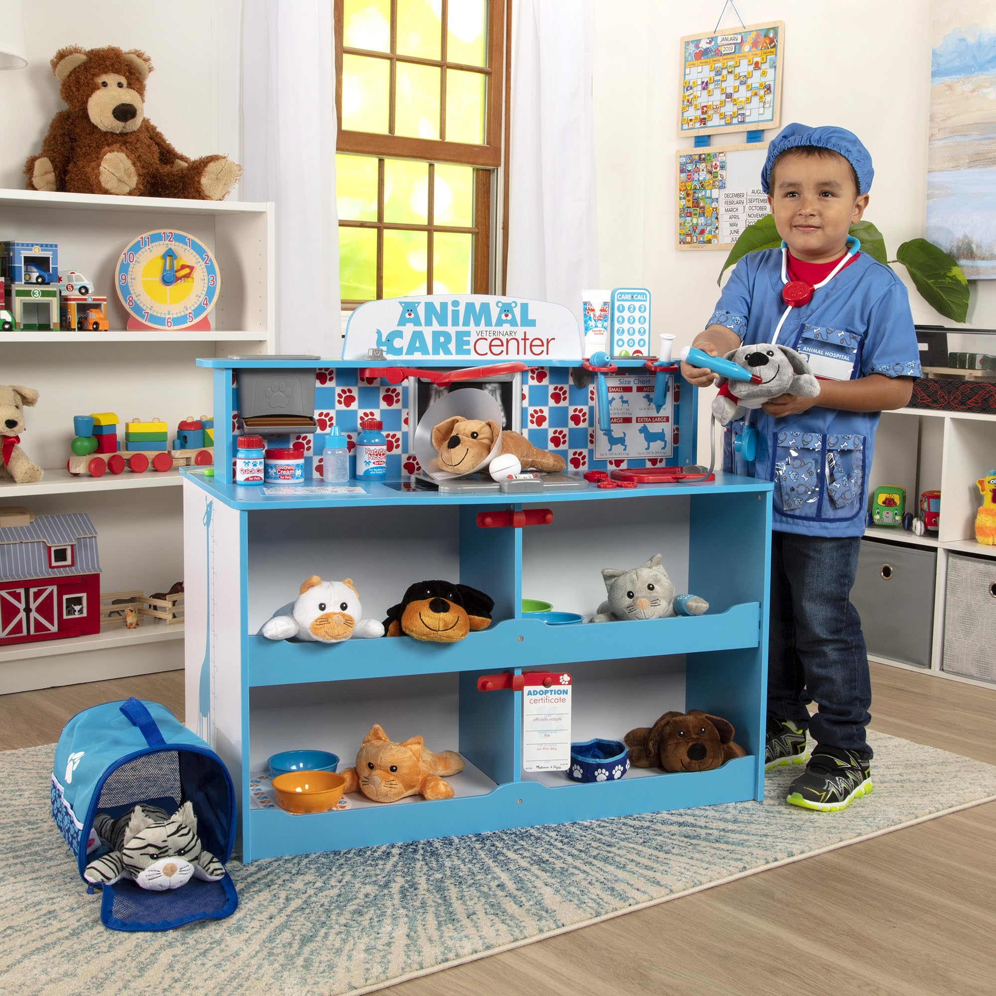 Melissa & Doug - Tierpflege Station - großes Spielset mit umfangreichem Zubehör für realistisches Rollenspiel, für Kinder ab 3 Jahren