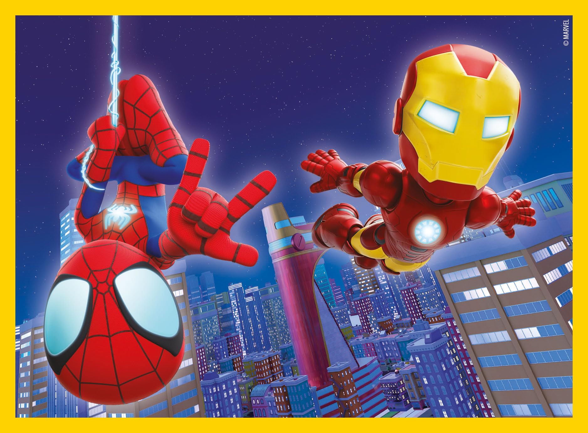 Clementoni Puzzle - Marvel Spidey and His Amazing Friends Un Paquete De 12 Cubos para Armar 6 Imágenes Distintas, Puzzle Infantil 3-5 Años De 12 Piezas, 41198