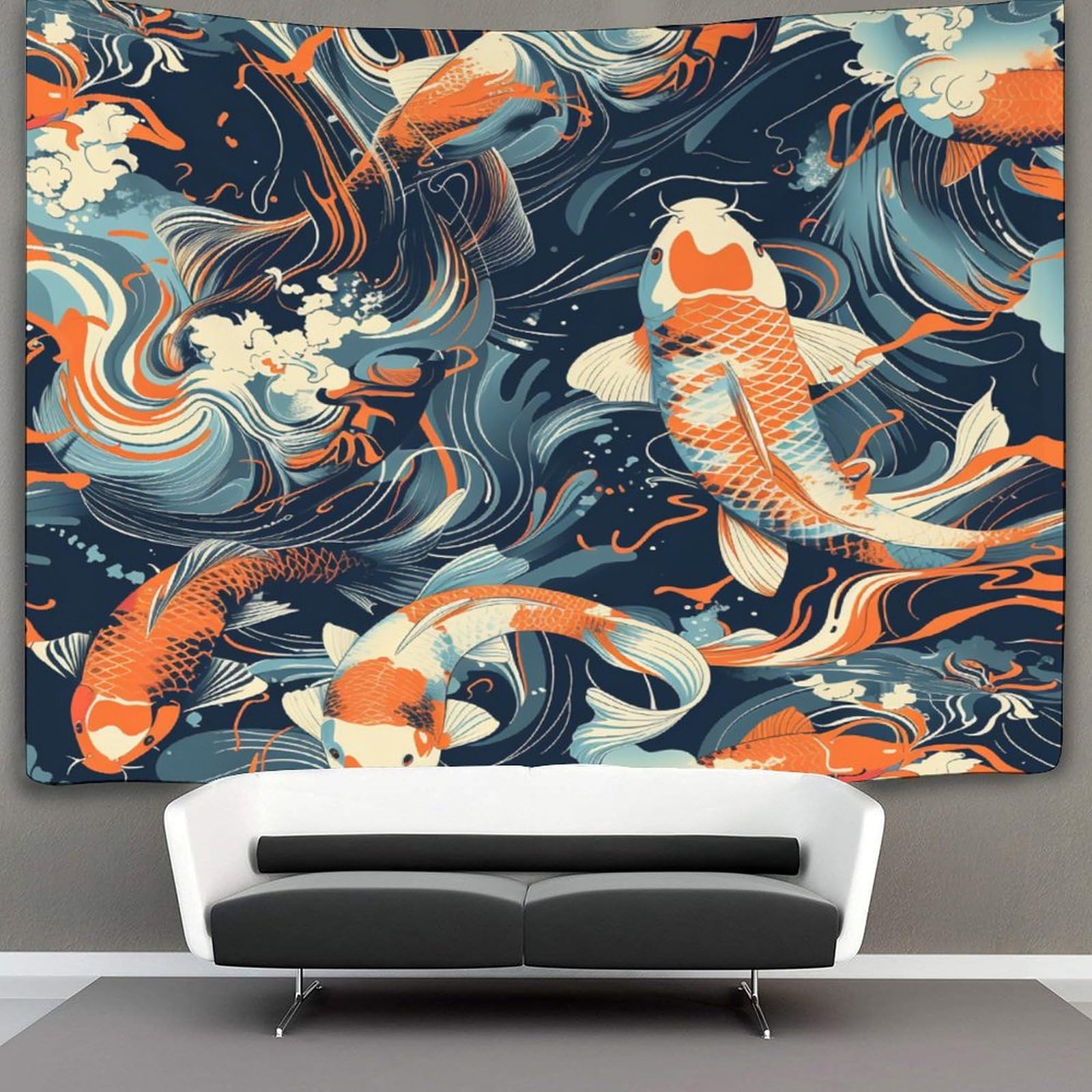 Gxyuaoief Style-2 3D Koi Carp Print Wall Blanket Home Decoration Bedding Poster Wall Art Tapestry Wall Hanging Tapestry Soft Polyester For Bedroom Living Room, Dorm & Room Decor 100Cmx150cm